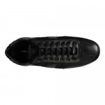 Hugo Boss Mens Thatoz Black  Leather & Nylon Lace Up Sneakers Shoes