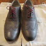 Mens Cole Haan Grey Wingtips Size 11M Nike Air Soles Red Laces Worn 3x