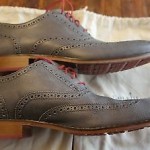 Mens Cole Haan Grey Wingtips Size 11M Nike Air Soles Red Laces Worn 3x
