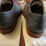 Mens Cole Haan Grey Wingtips Size 11M Nike Air Soles Red Laces Worn 3x