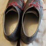 Mens Cole Haan Grey Wingtips Size 11M Nike Air Soles Red Laces Worn 3x