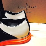Cole Haan NEW Rare ORANGE Lunargrand Retail $248 Saddle Birch Black Shoes 9.5