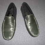 COLE HAAN COMFORTABLE –  black leather fur lined slipper shoes  SZ 11M