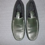 COLE HAAN COMFORTABLE –  black leather fur lined slipper shoes  SZ 11M