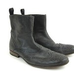 Hugo Boss Gray Boots sz 41 leather spectator chelsea ankle