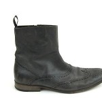 Hugo Boss Gray Boots sz 41 leather spectator chelsea ankle