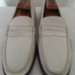 COLE HAAN Suede Leather Nike Air MENS Penny Loafers 8 M Cream Suede Moc Oxfords