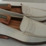 COLE HAAN Suede Leather Nike Air MENS Penny Loafers 8 M Cream Suede Moc Oxfords