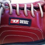 Diesel Men’s Leather Fashion Sneakers Size 9 Medium (D,M) Solid Burgundy Red