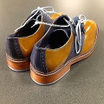 Mens NWOB COLE HAAN Brown/Blue Lace Up Oxfords Shoes Size 10.5 M, MADE IN INDIA!