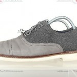 Mens COLE HAAN stylish gray leather / fabric oxfords shoes sz. 13 M GREAT!