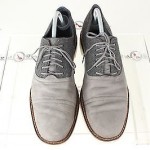 Mens COLE HAAN stylish gray leather / fabric oxfords shoes sz. 13 M GREAT!