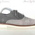 Mens COLE HAAN stylish gray leather / fabric oxfords shoes sz. 13 M GREAT!