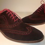 COLE HAAN Suede Leather Wing tip Brown Red Mens Shoes SIZE 10M