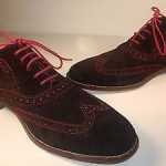 COLE HAAN Suede Leather Wing tip Brown Red Mens Shoes SIZE 10M