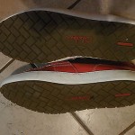COLE HAAN Red Patent Leather Slip Ons~Men’s Size 11M~White Trim  EUC