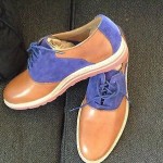 Mens Cole Haan Christy Wedge Saddle Shoes Oxford Size 10 m Camello/Blue