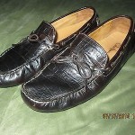 Men’s Cole Haan Dark Brown Croc Embossed Driving Moccasins Size 8.5 D