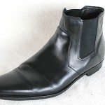 HUGO BOSS Chelsea Ankle Boots Dress Sleek Black Leather Men’s Size 11.5