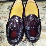 Cole Haan Burgundy Leather Kiltie Tassel Loafers Mens size 11 JUST TO SMALL