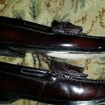 Cole Haan Burgundy Leather Kiltie Tassel Loafers Mens size 11 JUST TO SMALL