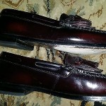 Cole Haan Burgundy Leather Kiltie Tassel Loafers Mens size 11 JUST TO SMALL