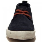 $245 HUGO BOSS Orange Label Casual Navy Blue Mens Leather Boots 11 44 Suede 11.5