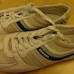 Men’s Diesel Parandy Lace Up Sneakers Size 13 White, Blues Cow Leather