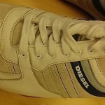 Men’s Diesel Parandy Lace Up Sneakers Size 13 White, Blues Cow Leather