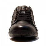 $245 HUGO BOSS Leather Black Mens Fashion Sneakers 12 45 Trainers Kicks 12 .5