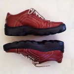 Diesel Men’s Leather Fashion Sneakers Size 9 Medium (D,M) Solid Burgundy Red