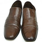 COMFORTABLE  HUGO BOSS BROWN GENUINE LEATHER MEN SHOES SIZE 8 / 41 MADE IN ITALY