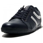 $275 Hugo Boss Leather Fashion Sneakers Navy Blue Mens 13 46 Shoes 12.5 47 Kicks