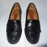 COLE HAAN City Men’s BLACK Fringe LEATHER Slip-On Loafers Shoes – Size 8.5M