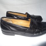 COLE HAAN City Men’s BLACK Fringe LEATHER Slip-On Loafers Shoes – Size 8.5M