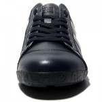 $275 Hugo Boss Leather Fashion Sneakers Navy Blue Mens 13 46 Shoes 12.5 47 Kicks