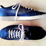 DIESEL Men’s Eagle Size 9.5M Blue/Silver Gray Lace-up Fashion Sneakers