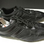 MENS HUGO BOSS Black MELBOURNE LEATHER TRAINERS SNEAKERS Tennis shoes   sz 10