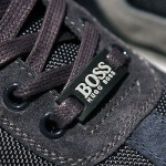 $225 Hugo Boss Navy Blue Fashion Sneakers 10 43 Mens Kicks Tennis Shoes 9 .5