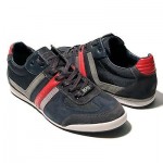 $225 Hugo Boss Navy Blue Fashion Sneakers 10 43 Mens Kicks Tennis Shoes 9 .5