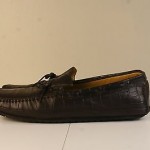 COLE HAAN CROC CROCODILE EMBOSSED BROWN LEATHER DRIVING LOAFERS SIZE 10.5