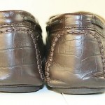 COLE HAAN CROC CROCODILE EMBOSSED BROWN LEATHER DRIVING LOAFERS SIZE 10.5