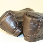 COLE HAAN CROC CROCODILE EMBOSSED BROWN LEATHER DRIVING LOAFERS SIZE 10.5