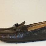 COLE HAAN CROC CROCODILE EMBOSSED BROWN LEATHER DRIVING LOAFERS SIZE 10.5