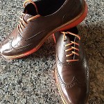 Cole Haan Mens Blazer Brown Wing-Tip Oxfords Shoes