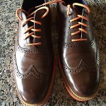 Cole Haan Mens Blazer Brown Wing-Tip Oxfords Shoes