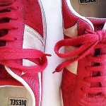 DIESEL Men’s Lo Size 11M Red Leather/Suede Fashion Sneakers