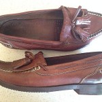 COLE HAAN COUNTRY BROWN LEATHER HAND SEWN KILTI TASSEL LOAFERS MEN’S 7W