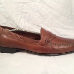 Mens shoes COLE HAAN Bragano Italy tan woven leather loafers sz 11.5 M