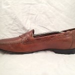 Mens shoes COLE HAAN Bragano Italy tan woven leather loafers sz 11.5 M
